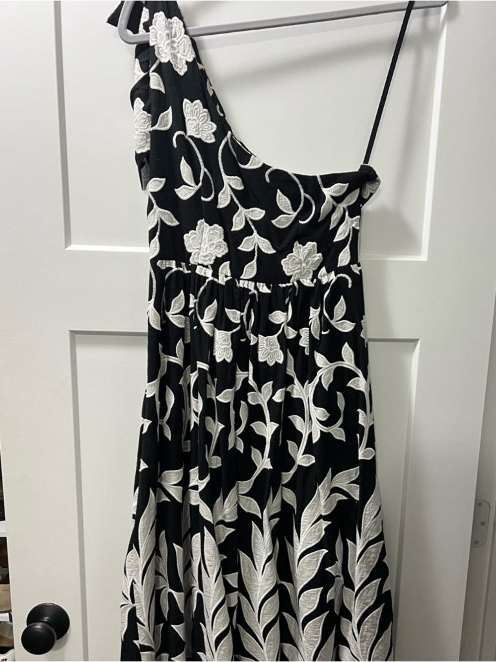 Anthropologie black and white floral dress